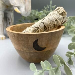 Cuenco de Madera Triple Luna para Ofrendas y Altar - 12cm - Imagen 2