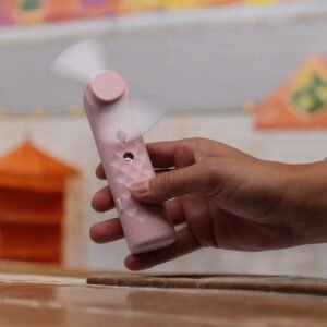 Ventilador de Mano y Pulverizador Facial Rosa Recargable - Imagen 7