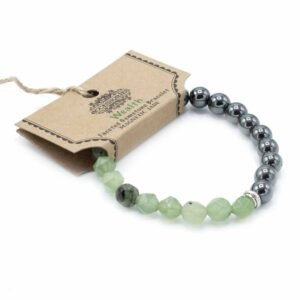 Pulsera de Jade Verde Facetado y Cuentas Magnéticas