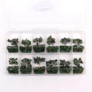 Mini Árbol Aventurina Verde con Base Orgonita - 15 Piedras - Imagen 2