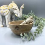 Cuenco Grande Cuatro Elementos de Madera – Altar Alquímico (13x7 cm)