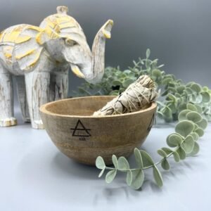 Cuenco Grande Cuatro Elementos de Madera – Altar Alquímico (13x7 cm) - Imagen 1
