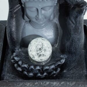 Fuente de Agua Zen Buda: Mano con Bola de Cristal Luminosa (35cm) - Imagen 4