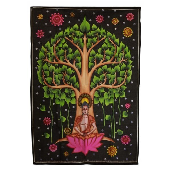 Tapiz de Algodón Buda bajo el Árbol Bodhi 70x110cm