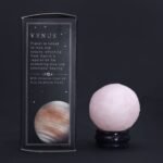Planeta de Cuarzo Rosa Venus 40mm con Soporte Solar