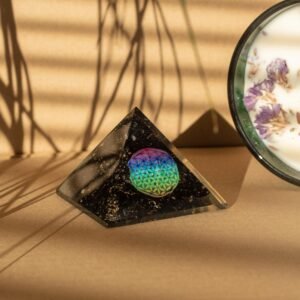 Pirámide Orgonita Flor de la Vida con Turmalina Negra - Imagen 3