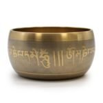 Cuenco Tibetano Five Buddha 11cm - Latón y Vidrio Dorado