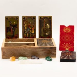 Caja Tarot de 3 Secciones con Soporte para Rituales - Imagen 2