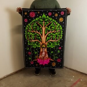 Tapiz de Algodón Buda bajo el Árbol Bodhi 70x110cm - Imagen 2