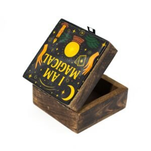 Pequeña Caja de Madera y Esmalte - Diseño "Soy Mágico" - Imagen 3