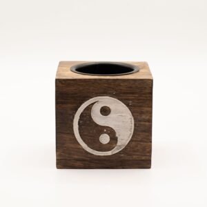 Quemador de Esencias Yin Yang en Madera de Mango - 12cm - Imagen 2