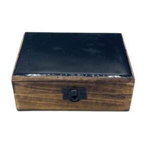 Caja de Madera de Mango y Cerámica Negra - 15x10x6cm - Imagen 1