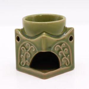 Quemador de Esencias Buda Cuadrado Cerámica - Jade Claro - Imagen 3