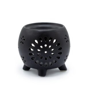 Quemador de Esencias Estilo Maceta - Negro Mate 8,5 cm - Imagen 1