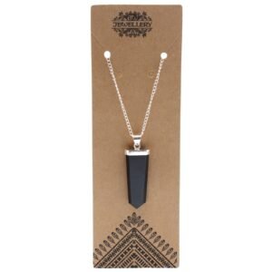 Colgante Plano de Ágata Negra - Piedra Natural Minimalista - Imagen 7