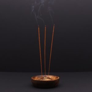 Porta Incienso Madera de Mango Liso - Para Varillas y Conos - Imagen 3
