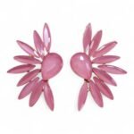 Pendientes Alas de Cristal Rosa - Estilo Vintage