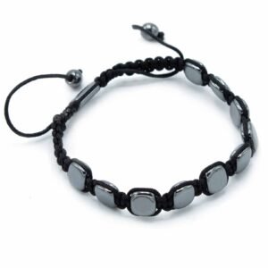 Pulsera Shamballa de Hematita - Esquinas Redondeadas - Imagen 2