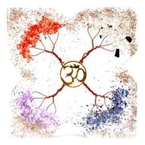 Orgonita Cuadrada 10cm - 4 Árboles de Cobre y Gemas - Imagen 2