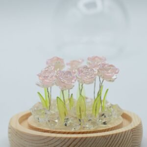 Domo Floral Glow: 10 Rosas Rosadas con Iluminación LED y Conexión USB - Imagen 4