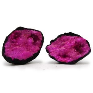 Geoda de Calcita y Selenita Rojo Oscuro - Piedra Negra 8cm