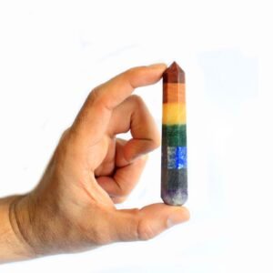Varita de Masaje de 7 Chakras en Piedra Natural (9 cm) - Imagen 2
