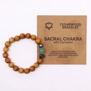 Pulsera de Cedro y Aventurina Verde - Chakra Sacro - Imagen 2