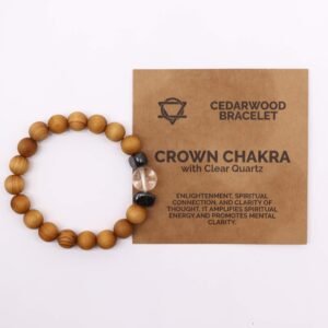 Pulsera de Cedro y Cuarzo Claro - Chakra Corona - Imagen 2