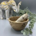 Cuenco de Madera Cuatro Elementos – Altar Alquímico Compacto (11x7 cm)