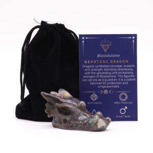 Cabeza de Dragón Grande en Piedra de Sangre Natural - 6cm