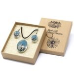 Conjunto Pendientes y Colgante Árbol de la Vida Azul Verde