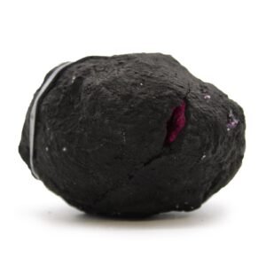 Geoda de Calcita y Selenita Rojo Oscuro - Piedra Negra 8cm - Imagen 2