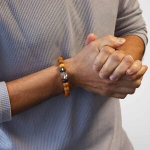 Pulsera de Cedro y Cuarzo Claro - Chakra Corona - Imagen 3