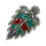 Portaincienso Hoja de Buda con Mosaico Tibetano