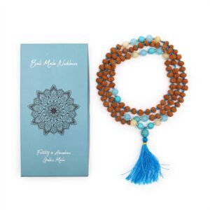 Collar mala Bali diosa fertilidad rudraksha azul - Imagen 2