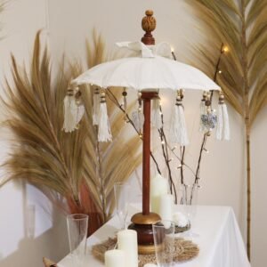 Sombrilla Balinesa Decorativa Natural - Lona y Madera - Imagen 4