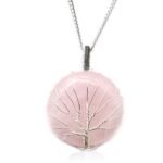 Collar Árbol de la Vida Cuarzo Rosa 50cm - Amor