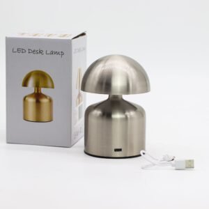 Lámpara Táctil Mushroom Plateada - Recargable USB-C - Imagen 3