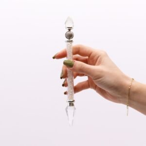 Varita Shiva Lingam de Cuarzo de Roca y Sabiduría (19,5 cm) - Imagen 3