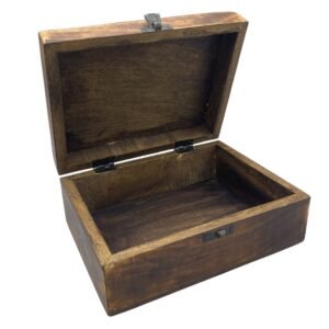 Caja Grande de Madera de Mango y Cerámica Roja - 20x15cm - Imagen 2