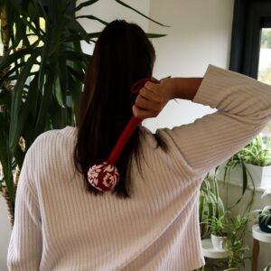 Martillo Masajeador de Ajenjo y Bambú - Rojo Floral - Imagen 2