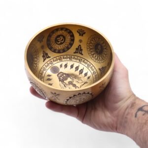 Cuenco Latón puro grabado Yogi - Juego de 4 - Aprox. 3,85 kg - Imagen 2