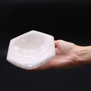 Cuenco Hexagonal Selenita Grande 15 cm - Imagen 4