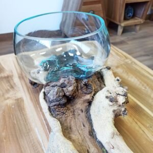 Vidrio Soplado sobre Madera de Gamal - Soporte Doble 70cm - Imagen 6