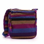 Bolso Bandolera Algodón Flores Silvestres - Correa Ajustable
