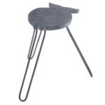 Mesa Auxiliar de Madera de Albasia - Acabado Gris Ceniza