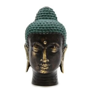 Buda de Latón con Pátina Verde - Cabeza de Estilo Antiguo (8 cm) - Imagen 1