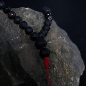 Collar piedra volcánica y ojo de tigre artesanal - Imagen 5