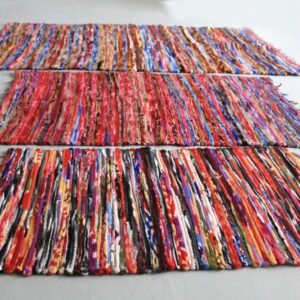 Alfombra de Trapo Multicolor 50x90cm - Algodón Artesanal - Imagen 9