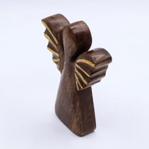 Figura Ángel de Madera de Mango y Alas Doradas - 16 cm - Imagen 1